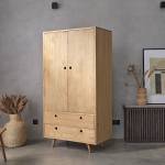 Schrank OSLO Beige - Massivholz - 60 x 195 x 100 cm