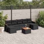 Gartensitzgruppe K5914(8-tlg) Schwarz - Massivholz - 69 x 62 x 55 cm