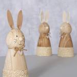 Osterhasen Trio Hansis Braun - Holzwerkstoff - 7 x 18 x 7 cm