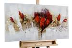 Tableau peint Répertoire des arts Rouge - Bois massif - Textile - 100 x 50 x 4 cm