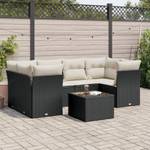 Gartensitzgruppe K3822(7-tlg) Schwarz - Massivholz - 69 x 62 x 62 cm