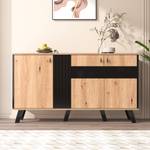 Sideboard Cronus Ⅶ Braun - Holzwerkstoff - Metall - Massivholz - Holzart/Dekor - 41 x 78 x 140 cm