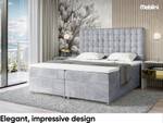 Boxspringbett Aston Hellgrau - Breite: 160 cm - H4