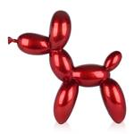 Große Harzskulptur Großer Ballonhund Hochglanz Rubinrot - 64 x 62 x 23 cm