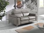 2-Sitzer-Ledersofa mit Relax-Mechanismen Grau - Echtleder - Textil - 170 x 97 x 102 cm