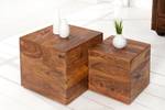 Beistelltische MAKASSAR 2er Set Braun - Massivholz - Holzart/Dekor - 40 x 40 x 40 cm