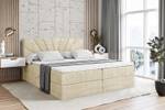 Boxspringbett MILTIO Ecru - Breite: 200 cm - H3