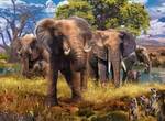 Puzzle 500 Teile Elefantenfamilie
