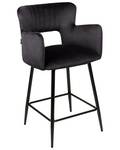 Tabouret de bar SANILAC Noir - Textile