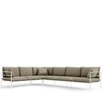 Garten-Ecksofa RAMBE Beige - Weiß