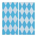 12 x Bierzeltgarnitur Auflage Blau - Weiß - Textil - 100 x 1 x 250 cm