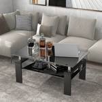 Couchtisch Ourea Ⅴ Schwarz - Holzwerkstoff - Glas - Metall - 60 x 45 x 100 cm