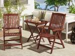 Bistro Set TOSCANA 3-tlg Eiche Dunkel - Rot