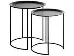 Couchtisch TWINS 2-tlg Schwarz - Metall - 40 x 46 x 40 cm