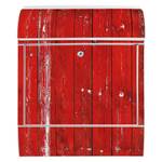 Rote Briefkasten Stahl Holzlatten