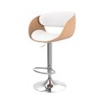 Tabouret de bar Adelmar Blanc - Bois massif - 53 x 107 x 53 cm