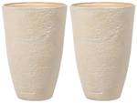 Cache-pot d'extérieur CAMIA Beige - Diamètre : 51 cm - Lot de 2