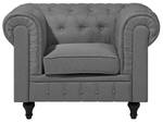 Sitzgruppe CHESTERFIELD 2-tlg Grau - Hellgrau - Eiche Dunkel - 222 x 79 x 85 cm