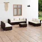 Garten-Lounge-Set (8-teilig) 3013635-2 Braun - Weiß - Metall - Polyrattan - 60 x 30 x 60 cm