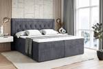 Boxspringbett NOEL Schiefergrau - Breite: 160 cm - H3