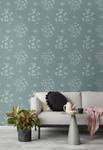 Tapete Blumenmuster 7021 Blau - Naturfaser - Textil - 53 x 1005 x 1005 cm