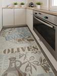 Tapis de couloir cuisine Kitchen Bleu - Textile - 80 x 1 x 200 cm