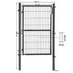 Gartentor Park Grau - Metall - 87 x 2 x 150 cm