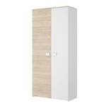 Armoire Jungfrau Chêne et Blanc Marron - Bois manufacturé - 90 x 205 x 52 cm