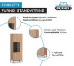 Hochvitrine FORSETTI Beige - Braun - Walnuss Dekor