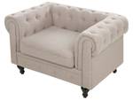 Sitzgruppe CHESTERFIELD 2-tlg Beige - Eiche Dunkel - Taupe - 85 x 78 x 222 cm