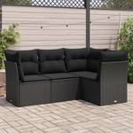 Gartensitzgruppe K6460(4-tlg) Schwarz - Massivholz - 69 x 62 x 62 cm