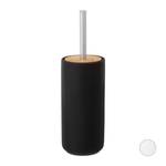 Porte-brosse WC céramique Brosse WC Noir - Marron - Argenté - Bambou - Céramique - Métal - 10 x 34 x 10 cm
