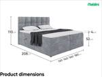 Boxspringbett Raco Grau - Breite: 160 cm - H3