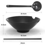 Ramen Schüssel Set Schwarz - Keramik - 23 x 9 x 23 cm