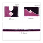 Badgarnitur 2-teiliges Grafikmuster Violett - Rubinrot - Weiß