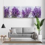 Blumen Optik Lavendel Holz Panoramabild