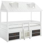 Lit de camp Beach House Blanc - Bois manufacturé - 90 x 1 x 200 cm