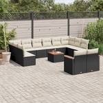 Gartensitzgruppe K6317(13-tlg) Schwarz - Massivholz - 69 x 62 x 62 cm