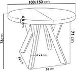 Esstisch Twixy Eiche Wotan Dekor - 150 x 150 cm - Weiß