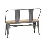 Banc industriel en acier brossé Gris - Métal - 106 x 85 x 39 cm