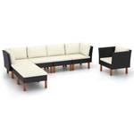 Garten-Sofa-Set (7-teilig) 3011728-5 Schwarz