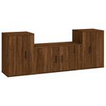 TV-Schrank 3er Set D196 Eiche Schwarzbraun Dekor