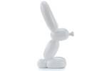 Skulptur Chasing a White Rabbit Weiß - Kunststein - Kunststoff - 18 x 32 x 11 cm