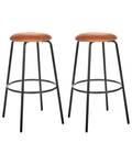 Tabouret de bar MORTON Noir - Orange