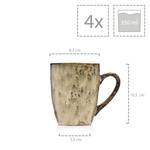 4-tlg. Kaffeebecher Set Pompei Beige - Stein - 23 x 14 x 34 cm