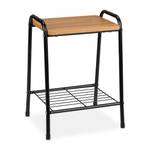 Table d'appoint aspect bois et métal Noir - Marron - Bois manufacturé - Métal - 35 x 48 x 30 cm