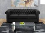 Ensemble canapé fauteuil  CHESTERFIELD Noir