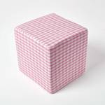 Hocker Ottoman Gingham Bauernkaro Pink