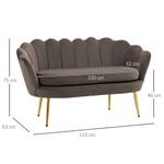 Sofa zwei-Sitzer, 2er couch, 839-002 Grau - Metall - 63 x 75 x 133 cm