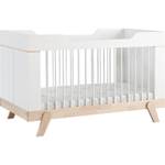 Lit bébé Life Blanc - Bois manufacturé - 74 x 88 x 144 cm